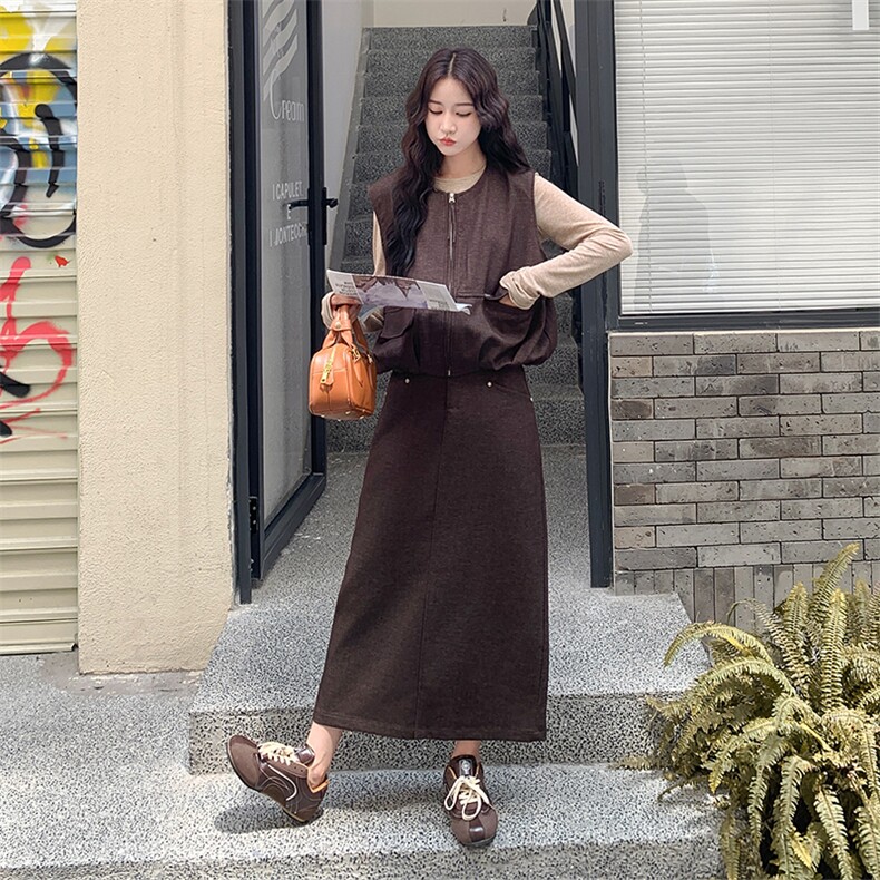26春季新款休闲马甲半身裙两件套2112P185K288,女装套装/套裙,2C219