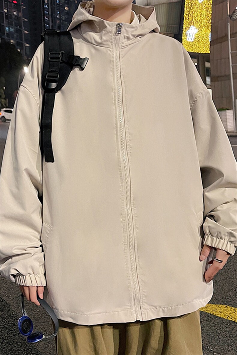 ！春秋新款港风休闲连帽夹克男宽松外套男装DJK200-P40图片