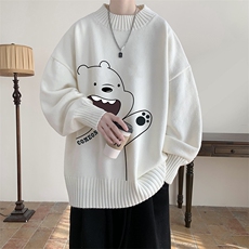 半高领毛衣男士大码针织衫男毛线衣男M18131-P45加绒款-P65，男装针织衫/毛衣，电商A040