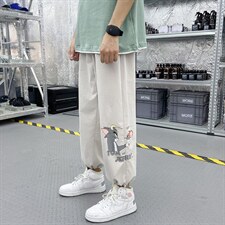 2024夏季新款 港风外景宽松大码冰感透气束脚休闲裤1535-P35图片