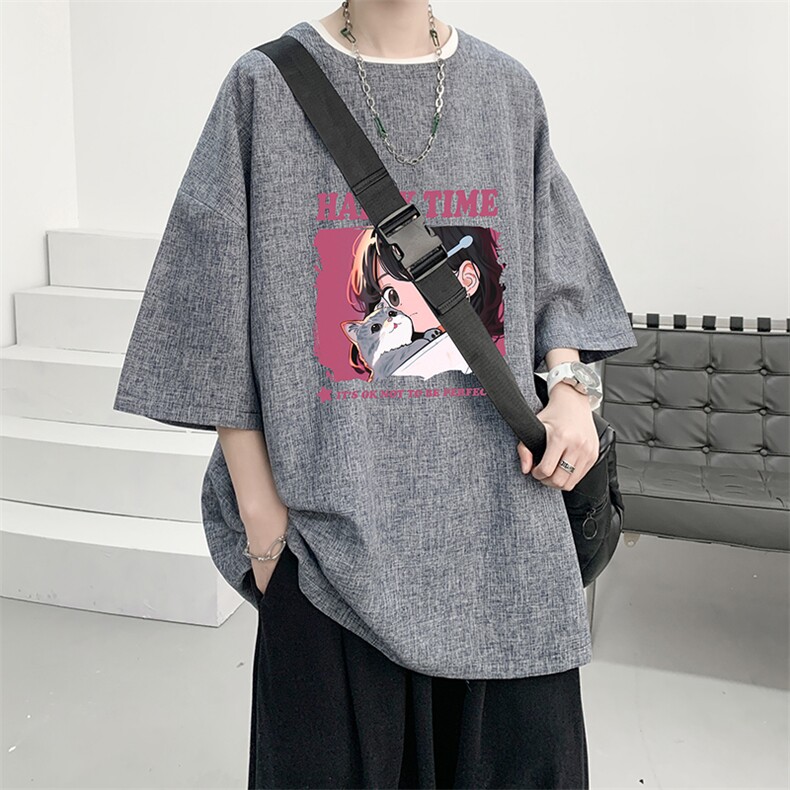 风复古亚麻短袖男棉麻t恤男半袖 ZT71353-P35图片
