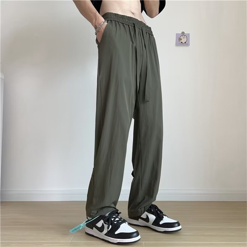 时尚潮牌直筒夏季宽松型青春流行水洗纯色长裤潮男工装裤休闲裤，男装休闲裤，四季星座218-1