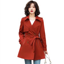 2022春秋装新款风衣中长款系腰带韩版外套，女装风衣，蝶眷