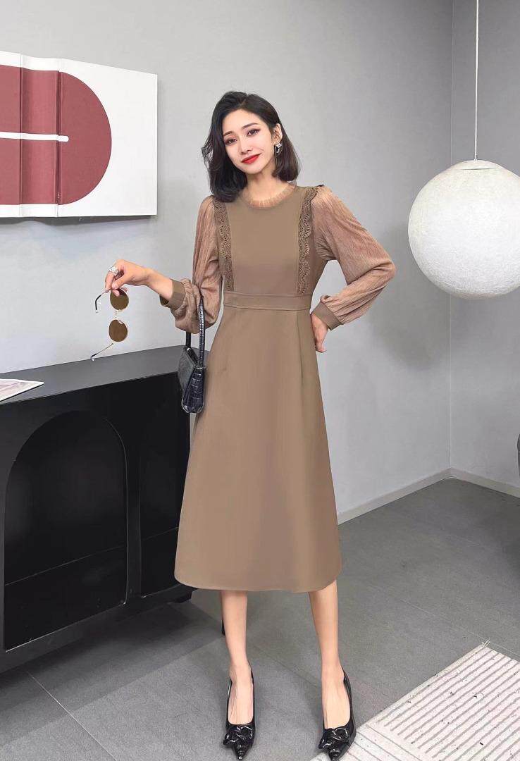 秋季花边连衣裙，两色、四个尺码，女装连衣裙，依柏璐(1F)