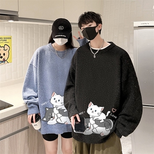 加厚加绒毛衣男大码毛线衣男针织衫男线衫M19300-P45 加绒款-P65图片