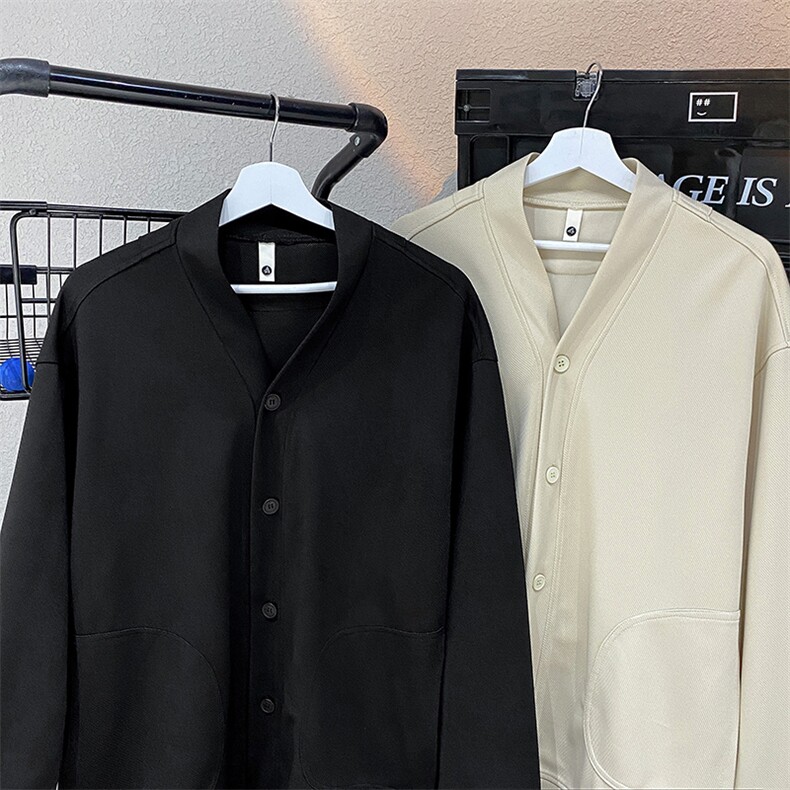 纯色开衫卫衣夹克外套男V领长袖男上衣服JK6896/特P45平铺3,男装夹克,电商A094