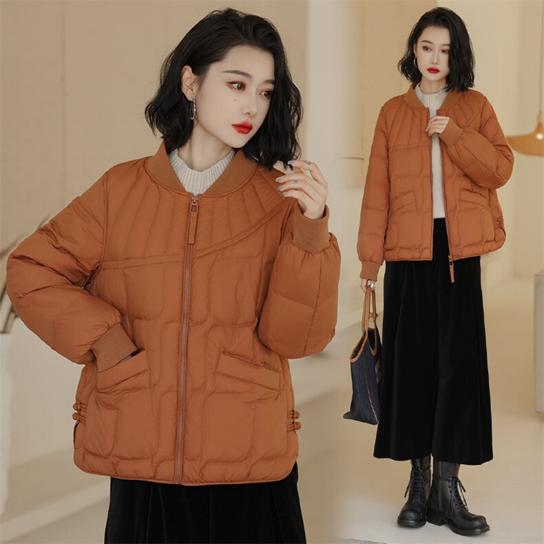 YGYL24冬季新款现货韩版白鸭绒羽绒服通勤立领，女装羽绒服，阳光伊恋