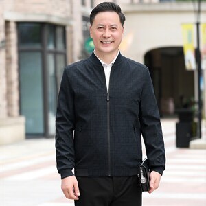 B-N9961男士2023年秋季新款长袖中老年休闲拉链夹克棒球领潮流P63图片