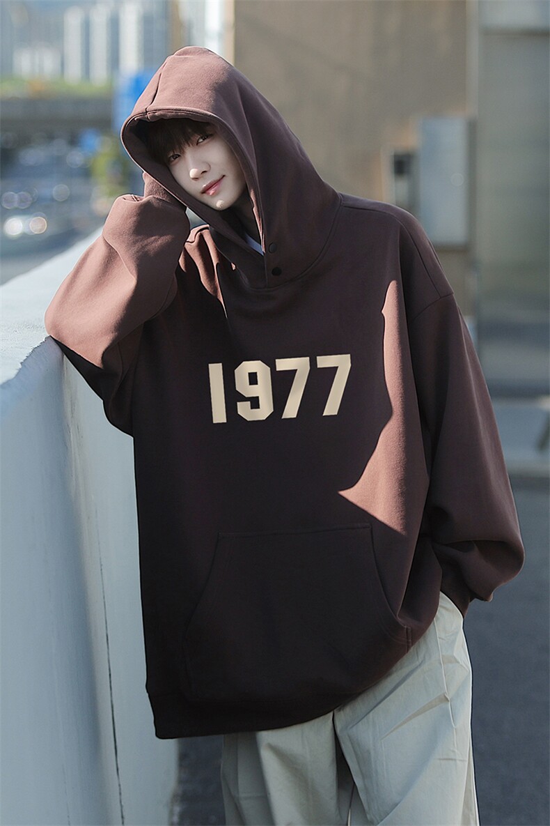港风新款秋季宽松百搭连帽卫衣数字印花情侣男美潮H660P65,男装卫衣,电商A268A