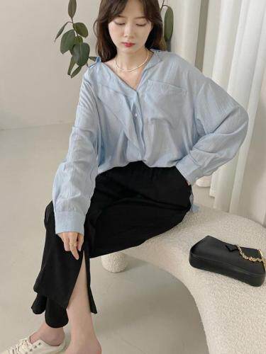 宽松长袖衬衫，女装衬衫，TVMV(4F)