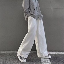 日系潮牌宽松阔腿裤子男复古坠感高街直筒休闲长K762-P38，男装休闲裤，星座1001-1