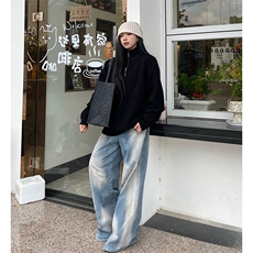 抖音得物保暖立领拉链针织外套秋冬宽松慵懒风纯色毛衣上衣AM01，男装针织衫/毛衣，电商A443