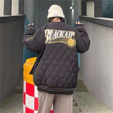 美式街头刺绣棉衣外套冬季夹克棒球服复古潮牌加厚面包棉服WMY139，男装夹克，星座208-5