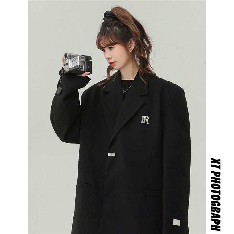 中性风金属搭扣西服女成分：96%聚酯纤维4%氨纶XF77068P85控128，男装西服，星座226-1