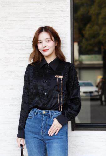 春季新款欧货时尚小衫，女装，青羽鹤