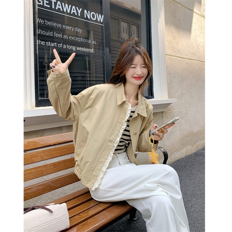 1506A/GQ8750/P66复古蕾丝花边翻领夹克外套女秋冬,男装夹克,星座1506A