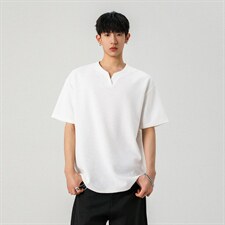 主推特批250克男装夏季新款大码宽松短袖T恤夏装V领打底衫S399P20，男装T恤，电商A233-1