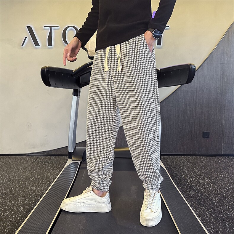 社会小伙秋冬新款休闲裤子男千鸟格店主风长裤2283-P65，男装休闲裤，星座313B-2(原星座309A-2)