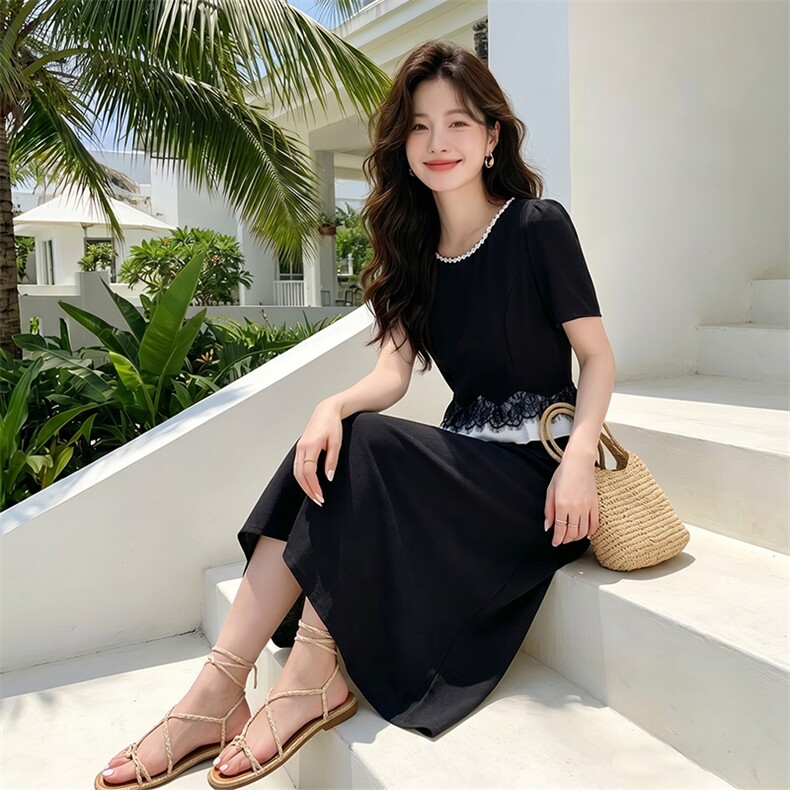 连衣裙女假两件修身显瘦,女装套装/套裙,芙芮