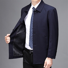 21中青年男士夹克纯色翻领外套商务休闲时尚茄克衫男SJJ8502-P160，男装夹克，电商B212（原钱塘6029）