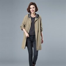 时尚女装风衣修身显瘦四季必备经典百搭舒适面料优雅气质，女装风衣，秋牧寒烟