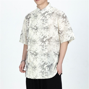 现货哦新中式情侣高级感夏日凉爽透气短袖上衣CS35-P65控89图片