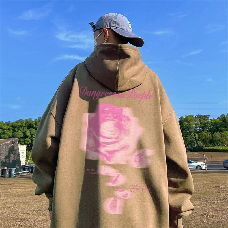 抖音得物供货 可提供视频 春装重磅美式宽松连帽卫衣DL2450图片