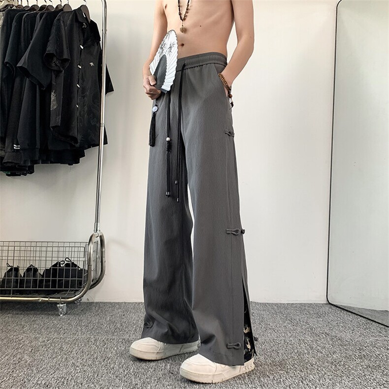 2025秋季新款内景大码风盘扣棉麻长裤M-5XHK24267-特P35，男装休闲裤，电商A022