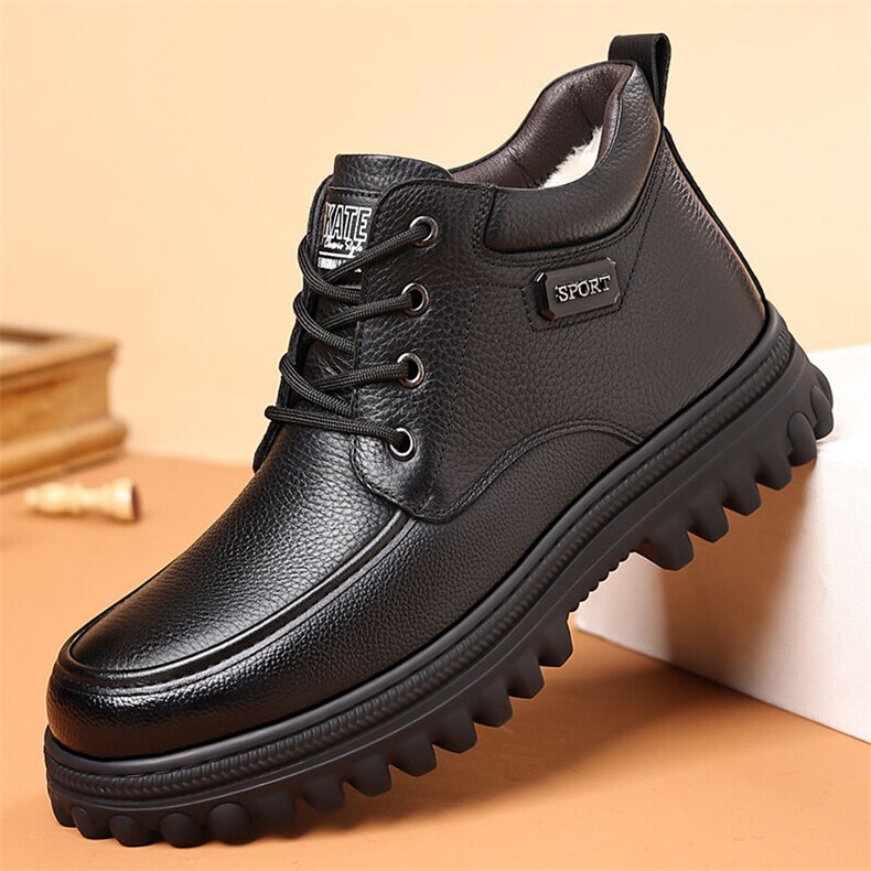 X4650-155棉鞋男2025冬季新款加绒加厚保暖雪地靴休闲高帮皮鞋，男鞋靴子，星座1407-3