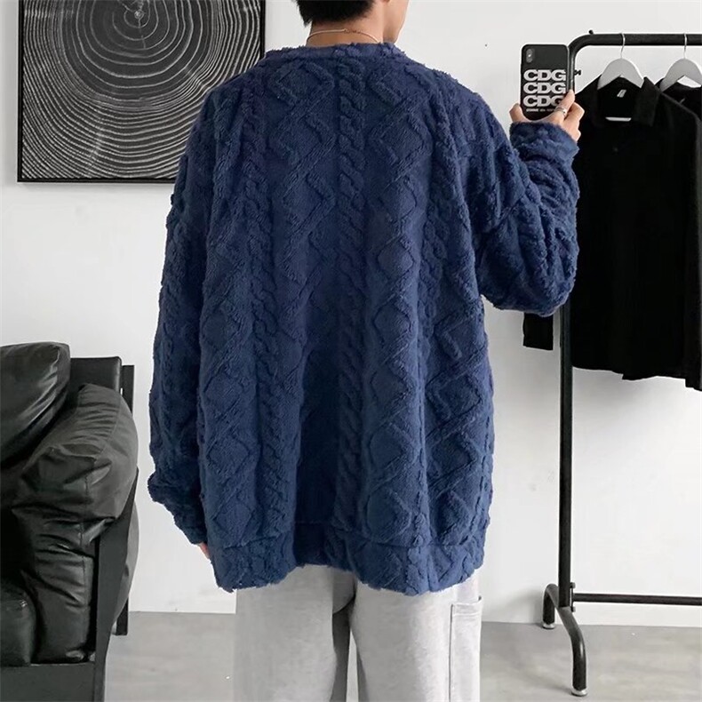 慵懒男士冬季宽松加绒加厚上衣针织衫毛衣Y45P48,男装针织衫/毛衣,星座1116-2