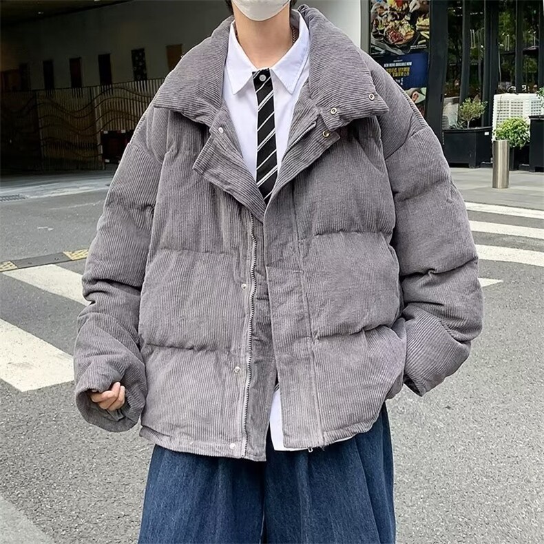 美式灯芯绒棉服男冬季2024新款港风面包棉袄外套潮牌MF103-P85,男装棉衣,星座412-3