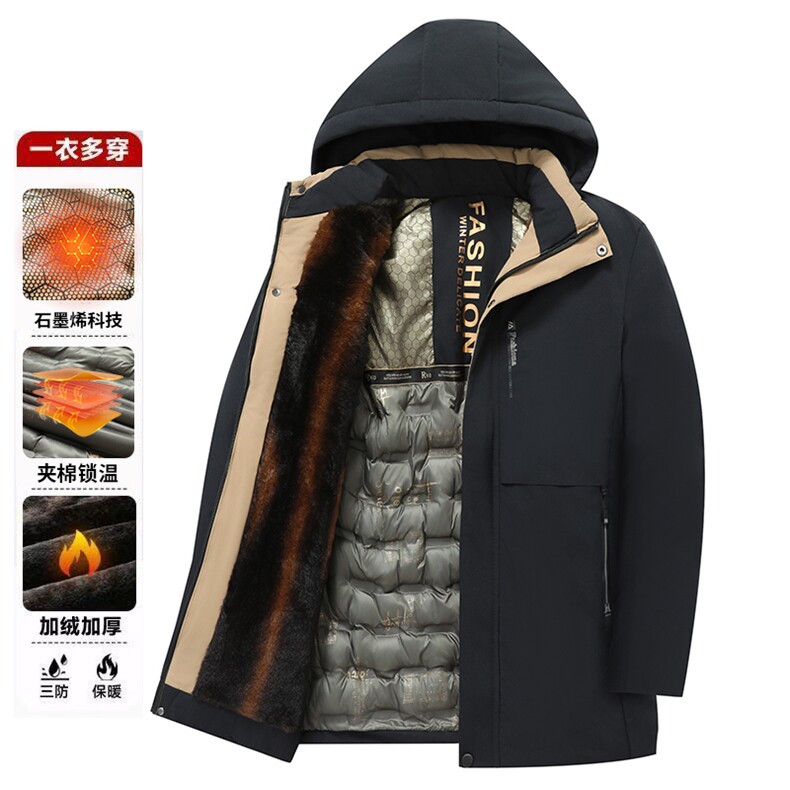新款棉服外套男秋冬加绒加厚保暖中年棉衣上衣爸爸装958-P68,男装棉衣,星座1403A