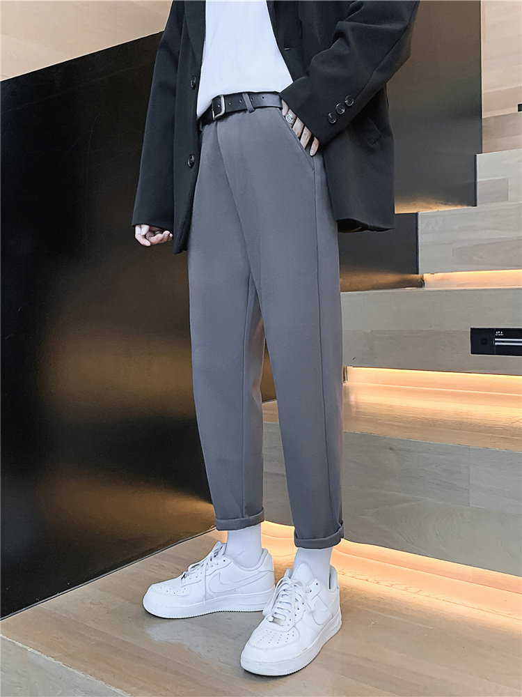 裤子男韩版潮流秋冬季新款九分小西裤男士修身垂感西装裤休闲长裤,男装西裤,星座505-2（原电商A260-1)