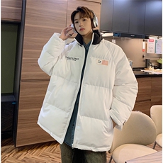 EQ336撞色面包服冬季外套男港风潮流印花棉衣2024新款青少年棉服，男装棉衣，电商C306-1