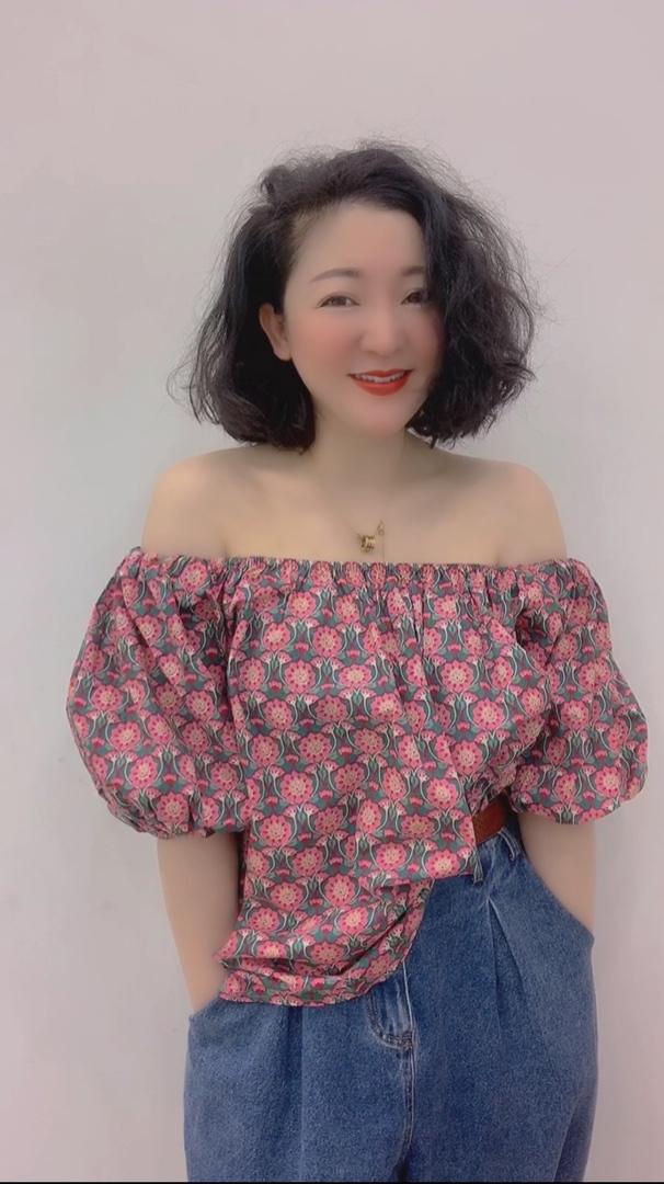 碎花一字肩上衣,女装其它,五感全