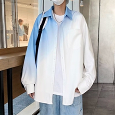 长袖衬衫外套男士春秋季百搭渐变衬衣服港风休闲衬衫CS117，男装衬衫，星座1116A-1（原606A）