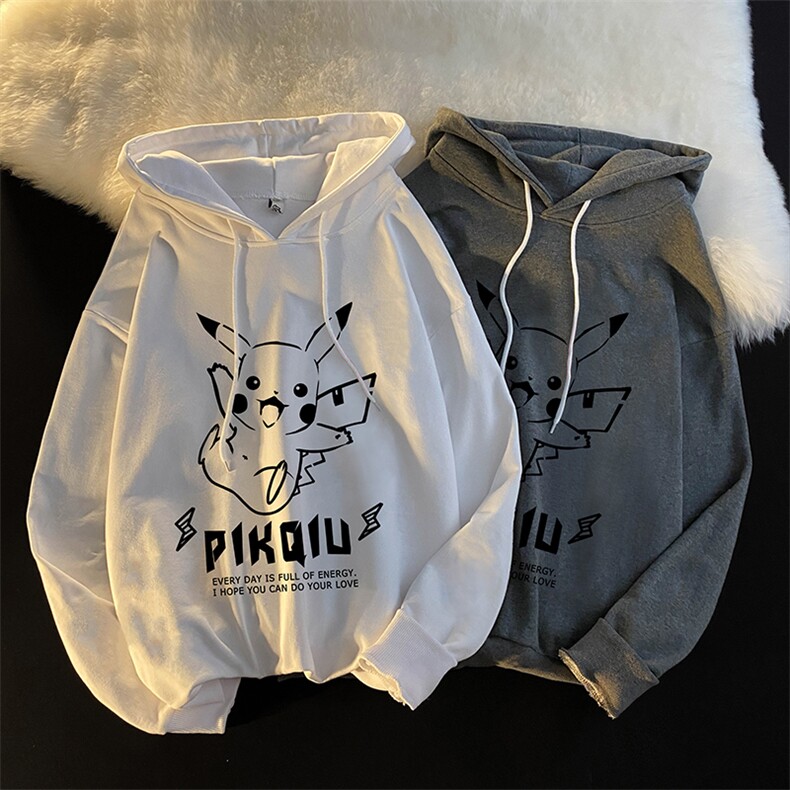 WY2078-P35 加绒款-P40 纯棉连帽卫衣男大码运动帽衫宽松薄外套男图片