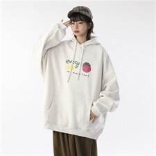 字母图案印花宽松中性连帽卫衣//A338-1 WY89 P45图片