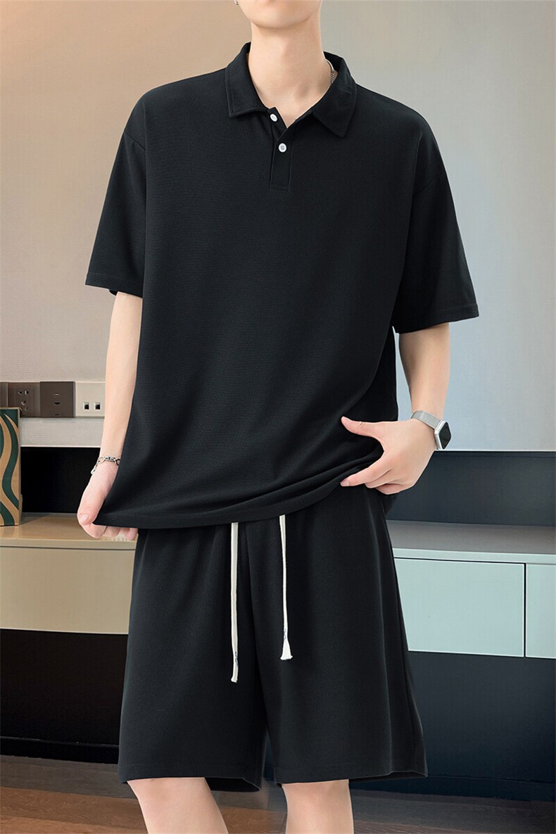 35339-P55大码胖子夏季华夫格休闲运动套装,男装休闲套装,星座209