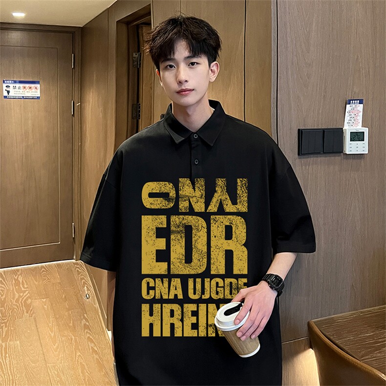 可设48小时支持抖音得物来样二开网眼透气翻领t恤美式短袖POLO衫,男装T恤,电商A486-1