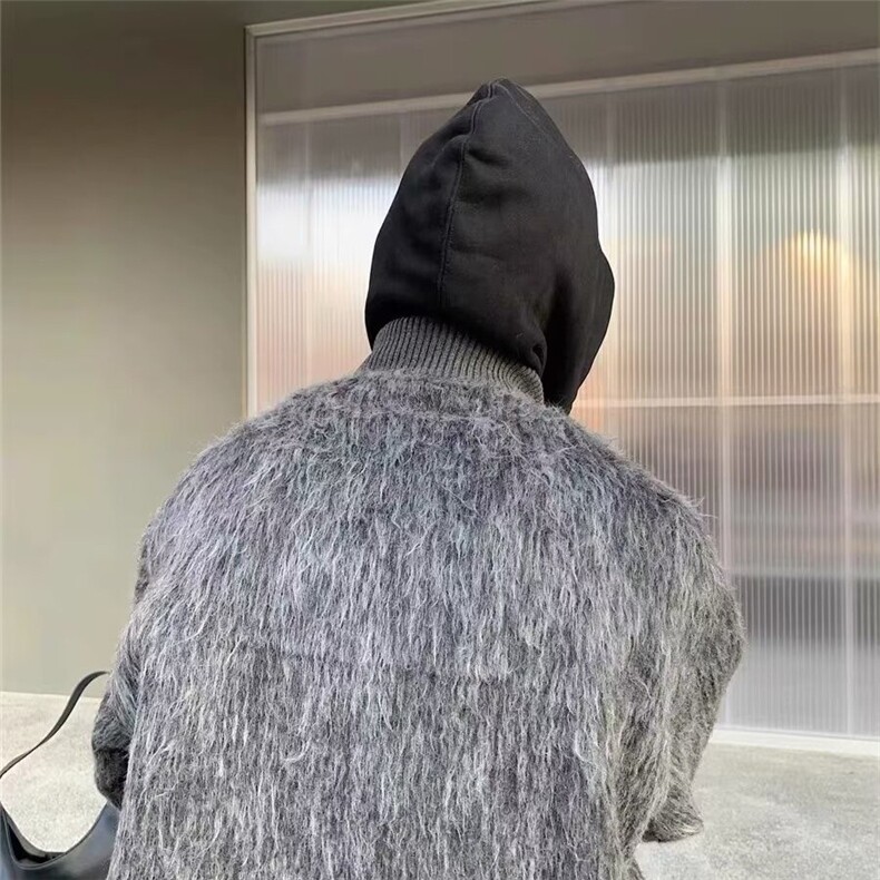 濮院毛呢外套男高级感连帽假两件上衣美式复古呢子夹克LF985P115,男装夹克,电商D256-2(原A064-2)