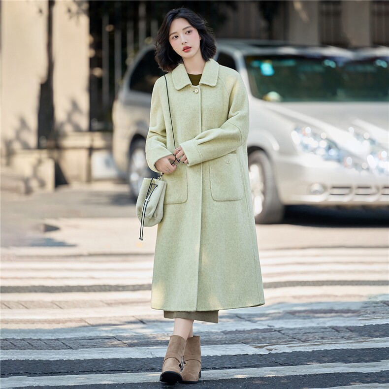 2025年冬季新款时尚休闲双面绵羊毛外套女,女装双面呢大衣,沁沁公主