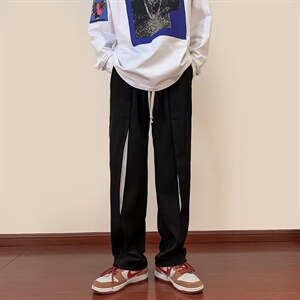 男秋季新款港风休闲裤X221P35图片