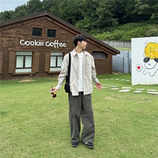美式衬衫男长袖秋季休闲衣服潮流百搭高级感大码春秋CS3079，男装衬衫，星座208-5