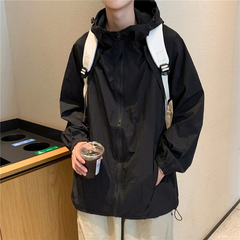 日系潮牌连帽防晒衣男2023秋夏新款宽松休闲防晒服外套W4959-P38,男装防晒衣,星座412-2
