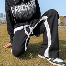 秋季ulzzang裤子男宽松直筒华夫格休闲裤iG07P30，男装休闲裤，星座1116-2