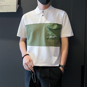 夏社会小伙高级感拼接撞色POLO衫短袖T恤A210-A212-P58 控78图片