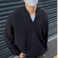 得物品质秋款男V领毛衣开衫道袍针织衫休闲外套M86P72，男装针织衫/毛衣，星座1013-1