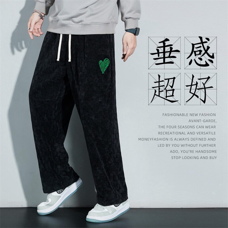 美式重磅裤子复古vintage棋盘格子阔腿裤ins潮大码休闲裤K066-P65图片