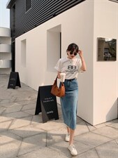 牛仔半裙，女装半身裙，肆尔